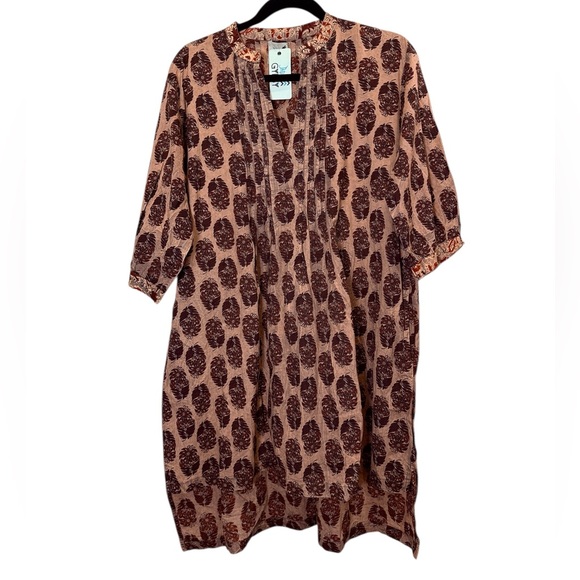 Jaded Gypsy Tops - Jaded Gypsy Victoria Block Print Cotton Tunic Mini Dress sz OS